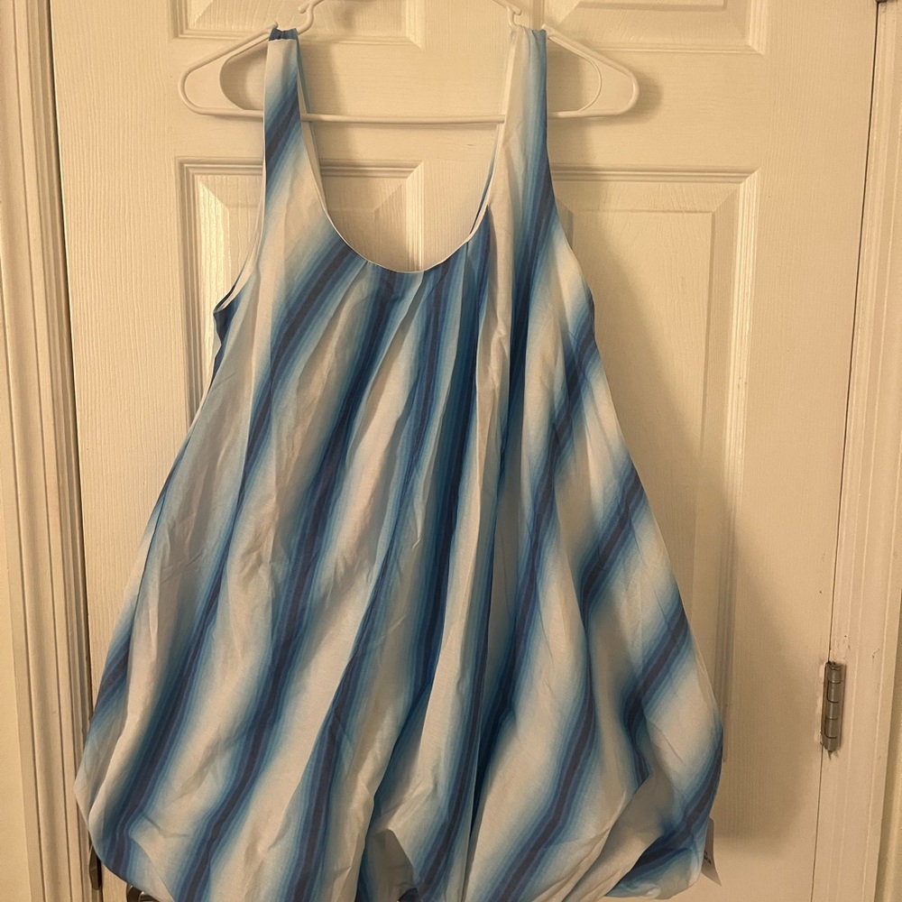 ASOS Blue and White Striped Mini Dress